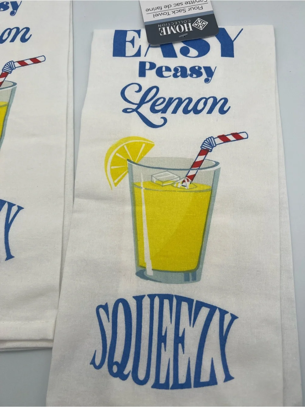 HOME Collection White Lemon Yellow Squeezy Flour Sack Towels (Set of 2)